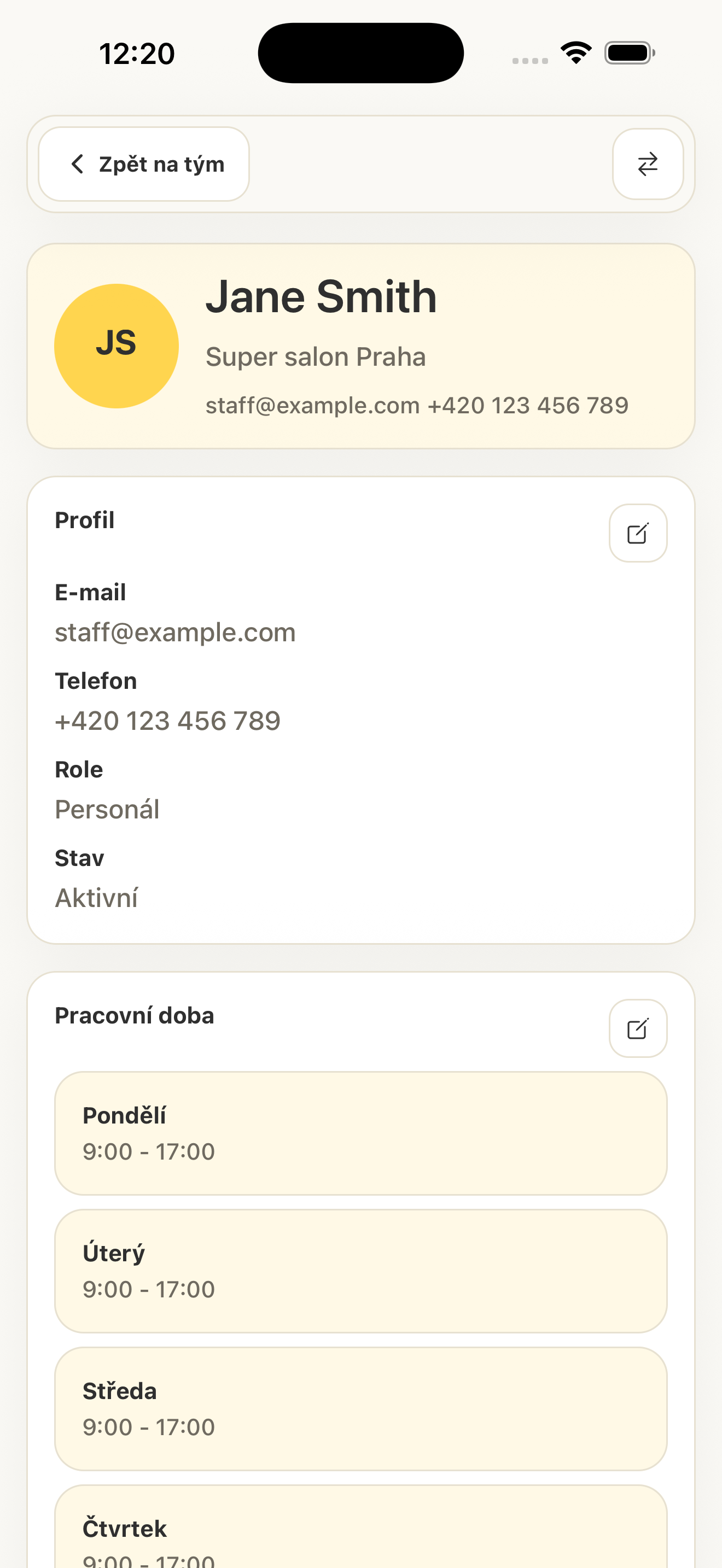 Staff profile